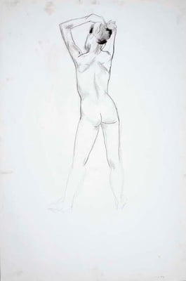 1999, #45, fusain sur papier, 61 x 91 cm. - Charcoal on paper, 24 x 36 