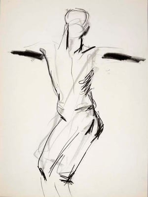 #112, fusain sur papier,  45 x 61 cm- Charcoal on paper, 18 x 24