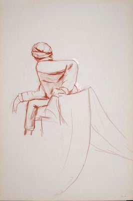 2010, #23, sanguine sur papier, 61 x 91 cm. - Red chalk on paper, 24 x 36 