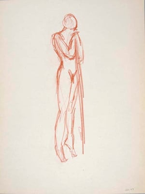 1999, #94, sanguine sur papier,  45 x 61 cm - Red chalk on paper, 18 x 24