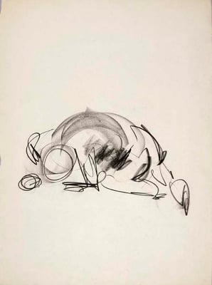 #106, fusain sur papier,  45 x 61 cm- Charcoal on paper, 18 x 24