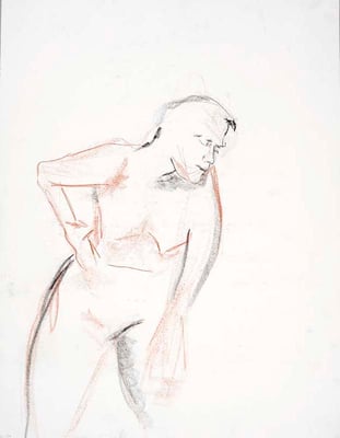 1990, #80, fusain sur papier, 45 x 61 cm. - Charcoal on paper, 18 x 24