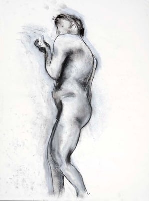 1991, #77, fusain sur papier, 45 x 61 cm. - Charcoal on paper, 18 x 24