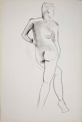 1999, #36, fusain sur papier, 61 x 91 cm. - Charcoal on paper, 24 x 36 