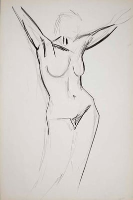 1999, #39, fusain sur papier, 61 x 91 cm. - Charcoal on paper, 24 x 36 