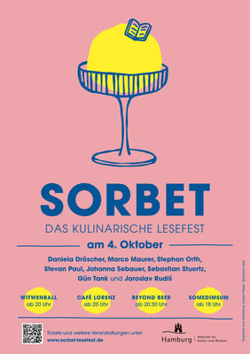 Plakat Sorbet Lesefest 2022 (Gestaltung: Andrea Pieper)