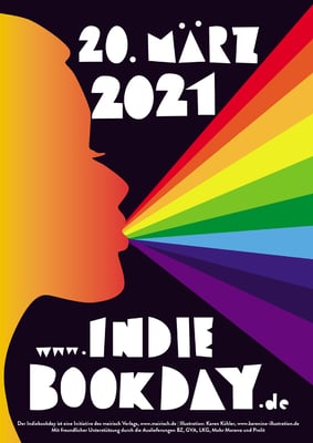 Das Plakat zum Indiebookday 2021, gestaltet von Karen Köhler