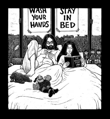 Illustration aus "Paargespräche": Yoko und John