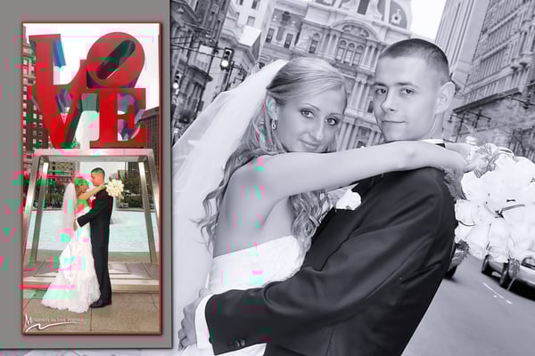 Professional wedding photographers  Gosia & Steve Tudruj 215-837-6651 Photographer Philadelphia, PA, NJ, NY, MD, DE Specializing in wedding photography, event.  www.momentsinlifephoto.com  Wedding packages start from $845. Book Now! Photo images Love Park