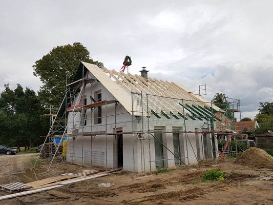 Baustelle Einfamilienhaus mit Ytong Massivdach