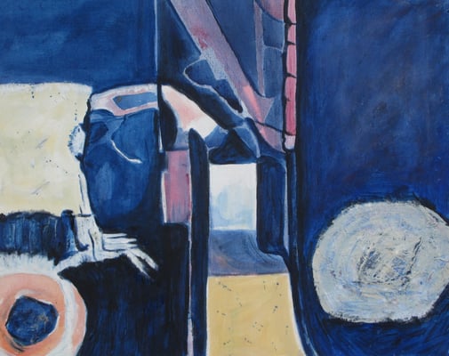 Manhattan, acrylic, collage on canvas, 20 x 16, 2015