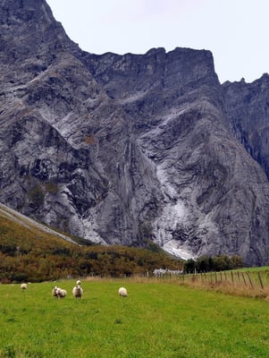 Romsdalen: senkrechte Felswände bis 1000m