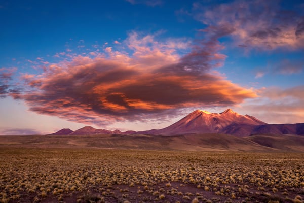Sonnenuntergang Socaire, Atacama (Chile)