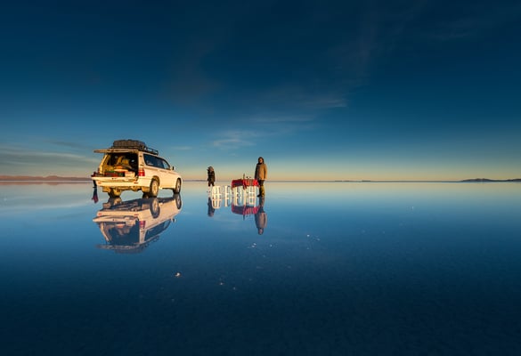 Den Abend geniessen am Ostifer de Salar Uyuni