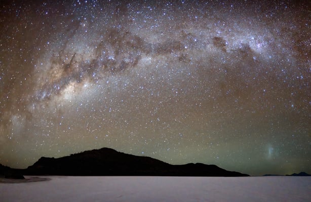 Milchstrasse über der Salzbucht vor der Isla del Pescado, ca. 00:30 Uhr