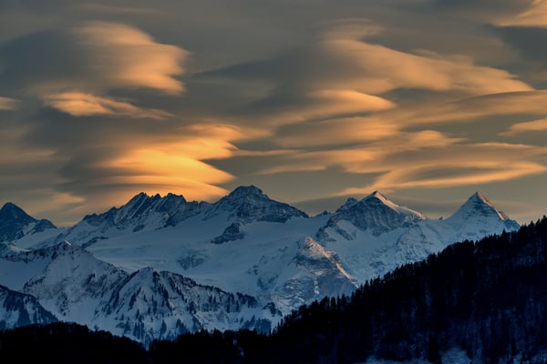 Berner Alpen ab Dietschibergstrasse, 8. März 2020