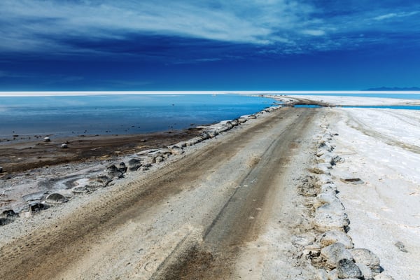 Einfahrt in den Salar Richtung kleine Salar-Insel Incahuasi