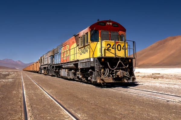 'Estación Cebollar' der 'Ferrocarril de Antofagasta a Bolivia', nahe der Chilenisch-Bolivianischen Grenze b ei Olleague