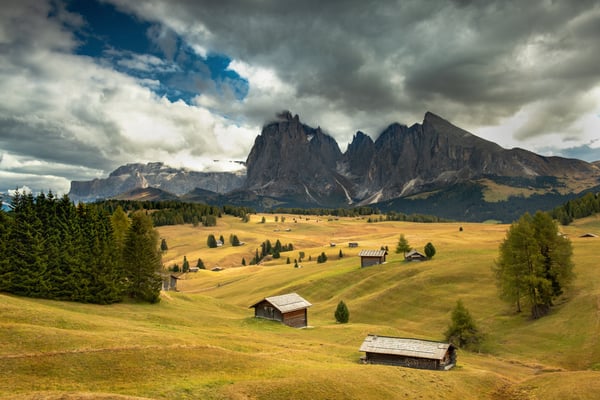 Seiser Alm, Compatsch; Hintergrund Rosszahn (Dolomiten) 10.10.2018