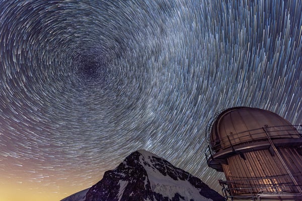 Sternenbahnen auf Sphinx, Jungfraujoch; 19.7.2020