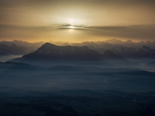 Von Luzern Richtung Rigi; Saharastaub; 6.2.2021