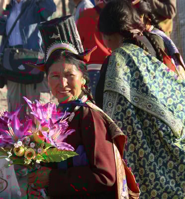 Einzigartiger Trachtenhut der Ladakh Frauen