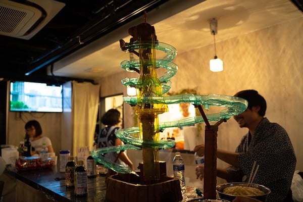 そうめん流しマシーン