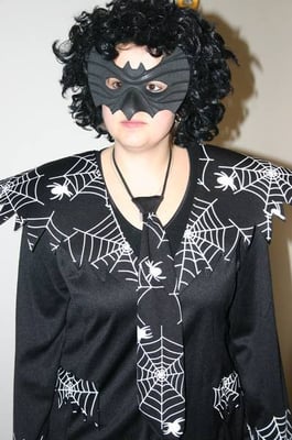 HALLOWEEN/schwarze Spinne, Gr. M/L, Fr .35.- Anzug mit Krawatte