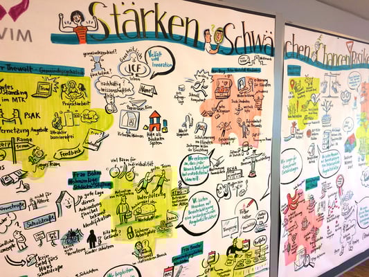 two-day executive team building and strategy session of EVIM  first day: SWOT analysis (Sabine)