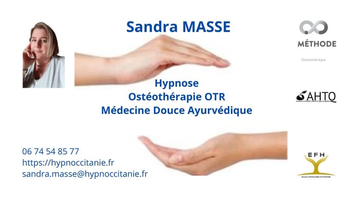 hypnose ostéo PNL acupression ayurveda cohérence cardiaque médecine douce knap dorn relaxation Sandra MASSE Revel