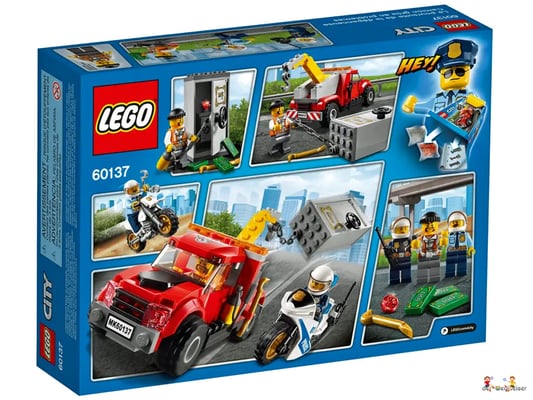 Lego City 60137 Abschleppwagen auf Abwegen Rückseite der Legopackung 