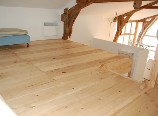 Parquet en peuplier dans mezzanine
