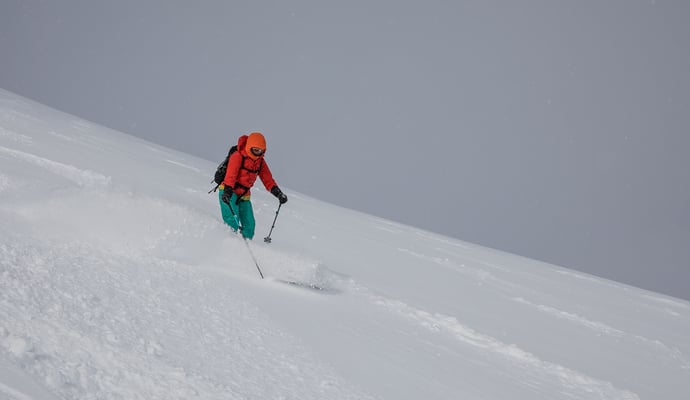 D kommt Freude auf, Conny im Powderrausch