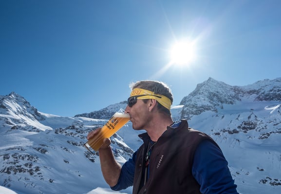 ...aber die Durstlöscher in der Wiesbadnerhütte fliessen regelmässig die ausgetrockneten Kehlen hinunter