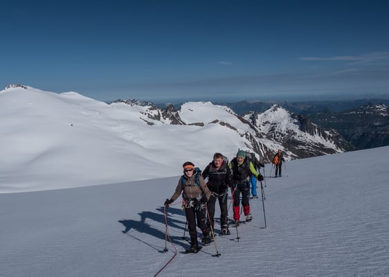 Perfekte Schneeverhältnisse im Aufstieg über den Eggfirn