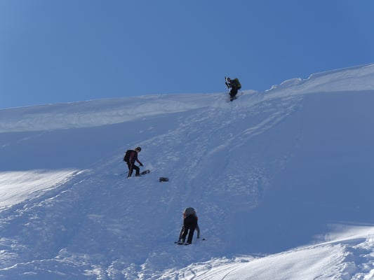 Schlüsselstelle nach taktisch unkluger Abkürzung