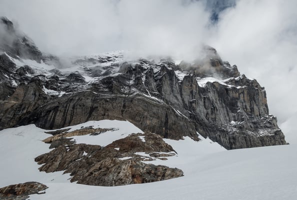 Lawinen rauschen über die markanten Trichter hinab und lassen uns jedesmal leicht zusammenzucken