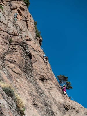 Oben wir die Kletterei dann immer steiler und unterhaltsamer und zum Schluss...