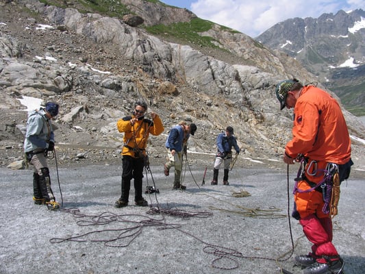 Anseilen auf dem Steingletscher
