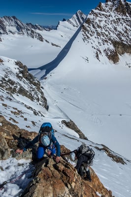 Noch eine der wenigen Kletterstellen, dann liegt auch der Abstieg hinter uns