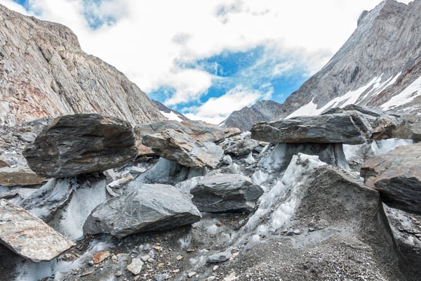 Gletschertisch Chaos unterhalb der Grünhornlücke