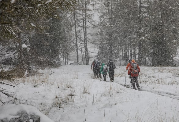 Und noch eine Ladung, eigentlich kommen wir glimpflich davon, drei Grad wärmer und wir alle wären Pudelnass
