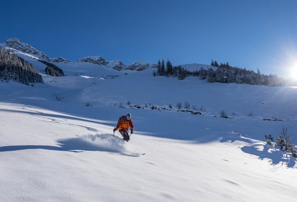 Unten flachen die Hänge etwas ab 