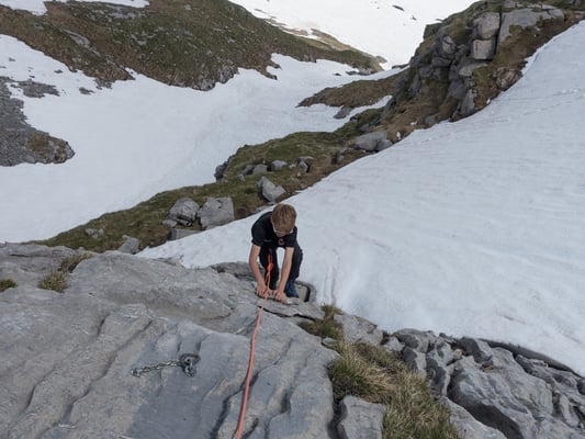 Am Nachmittag gibst noch ein kurzes Kletterabenteuer in den Hütten nahen Felsen