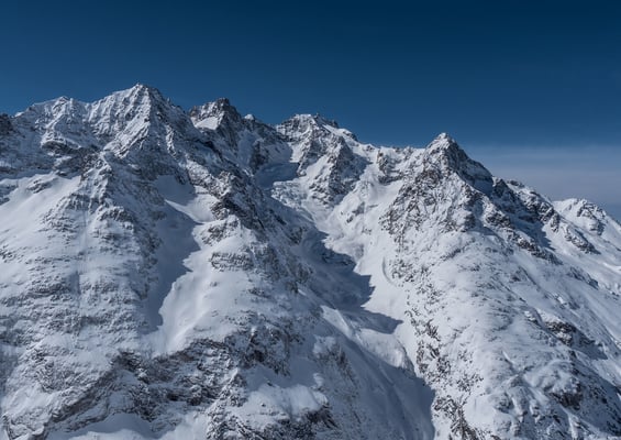 Imposanter Ausblick auf die Nordhänge der Meije