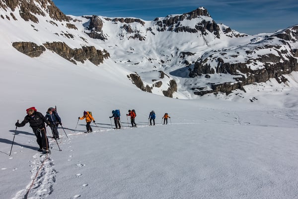 Über dem Lämmerengletscher dominiert der Grossstrubel, am rechten Bildrand knapp ausserhalb das Lämmerenhorn