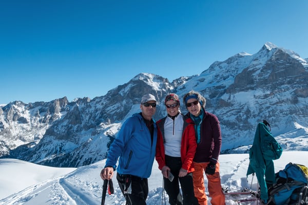 Dementsprechend gut ist die Stimmung vor dem Wellhorn, Wetterhorn und den Engelhörner
