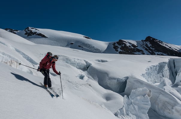 Diesen Abschnitt des Kranzbergfirns kennen wir bereits, heute sind die Verhältnisse perfekt
