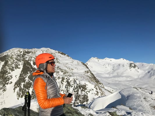 Auch der Piz Surgonda bekommt  an diesem Traumtag Besuch