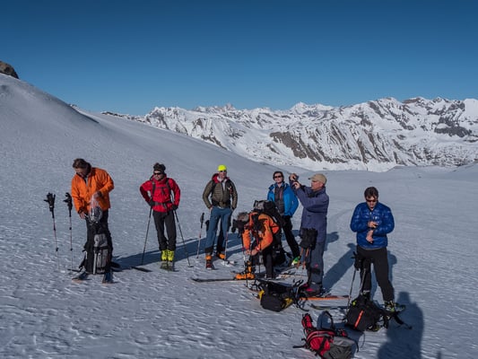 Windgeschützter Rastplatz beim Aufstieg zur Tresenta